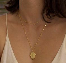 Queen Bee Medallion Necklace, Brass with 18k gold plated necklace for women, Handmade jewelry 18 inch